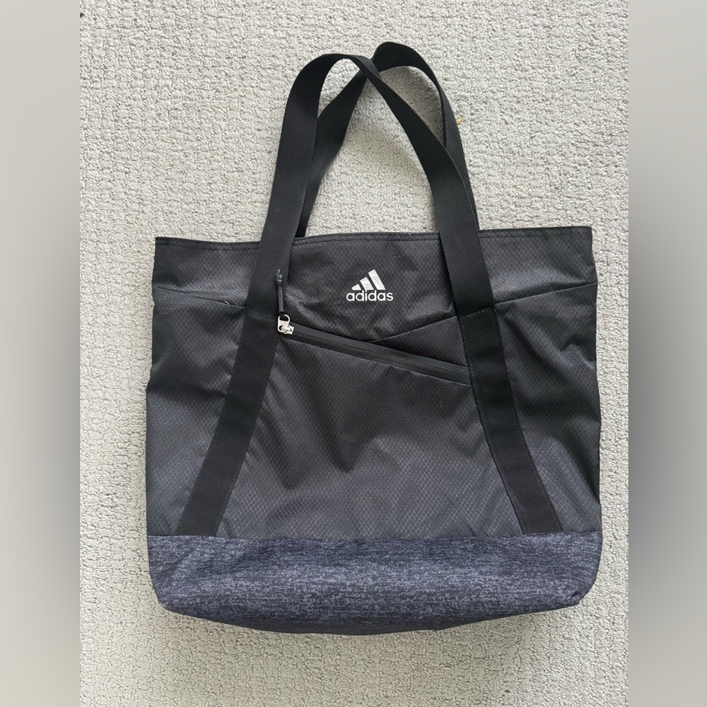 adidas Black and Charcoal Gray Tote Bag
